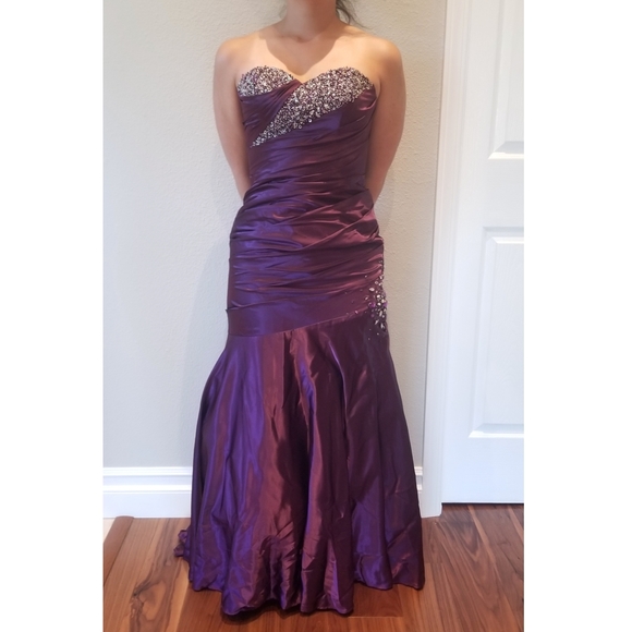 Purple Mermaid Prom Dress - Picture 1 of 4